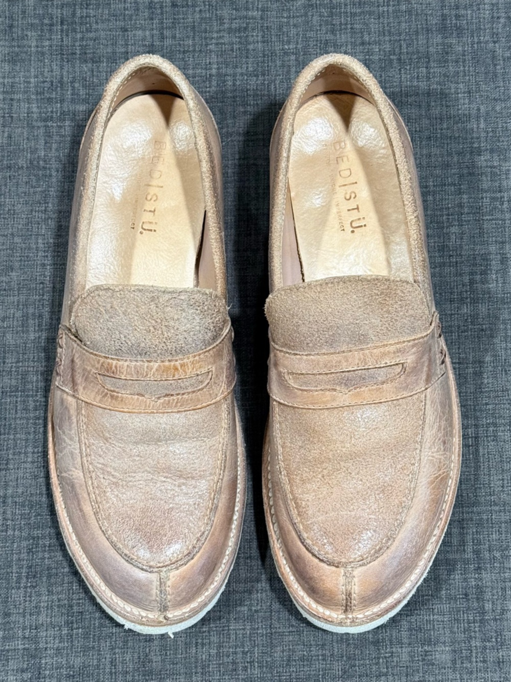 BED|STU Women's Reina lll Lugged Leather Penny Loafers